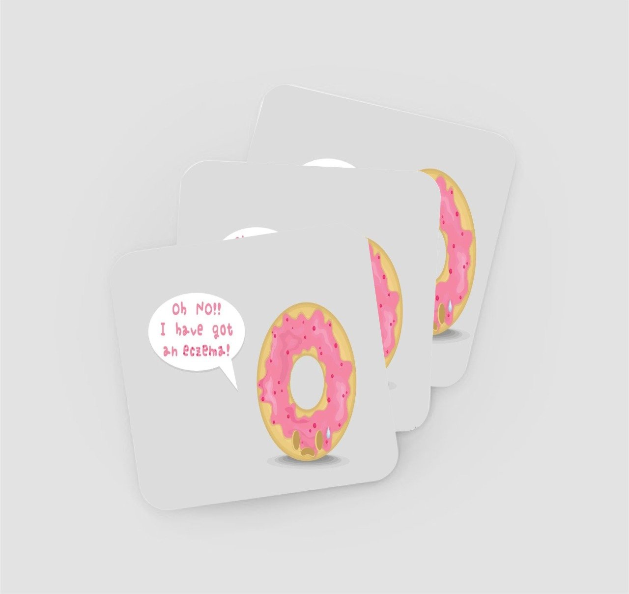 Pink Donuts designed Coaster for Table (Pack of 4 Coasters)