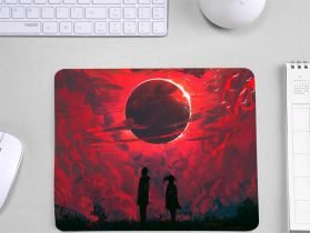Red Moon Graphic Design Mouse Pad for Laptop