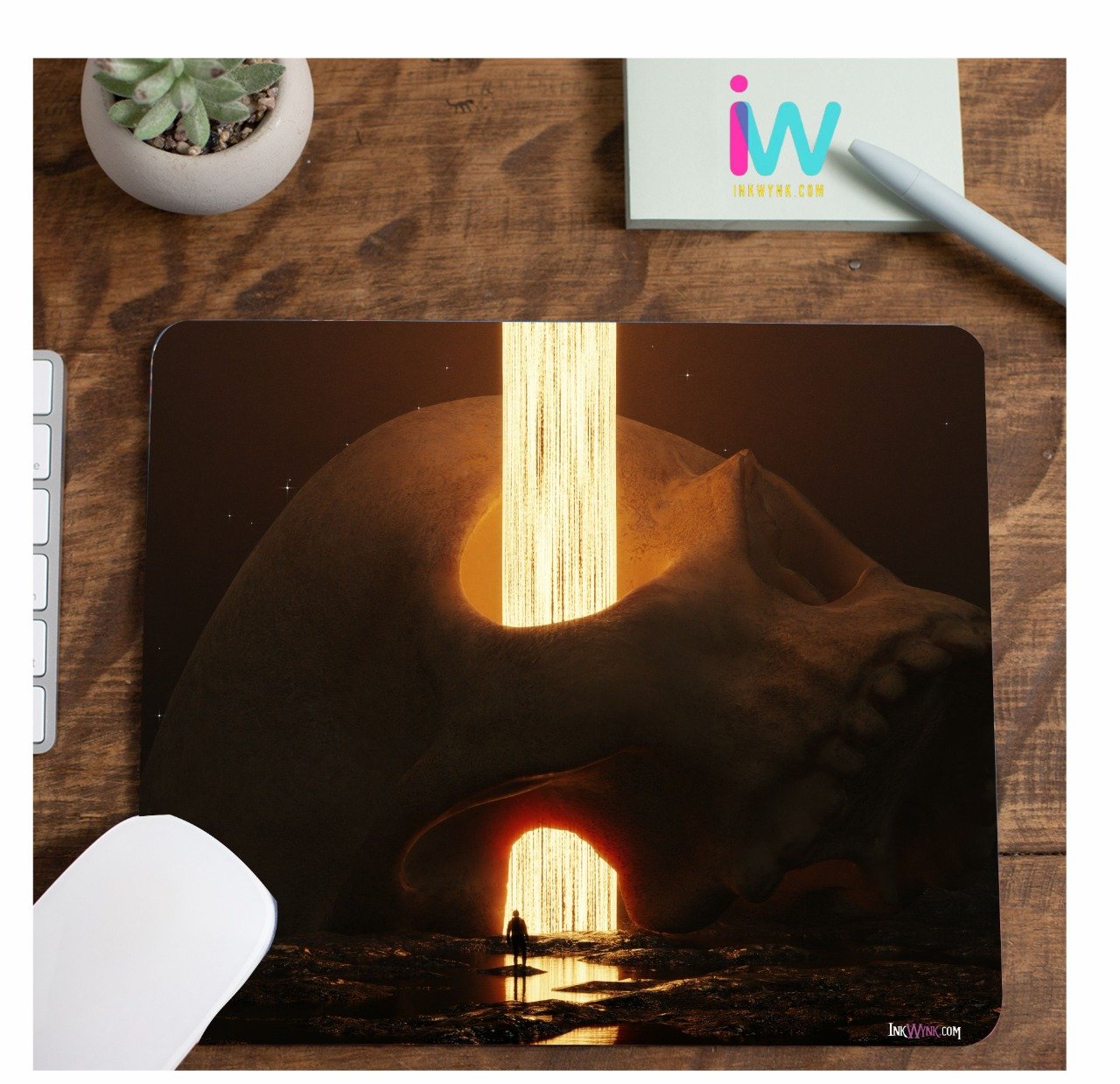 Skeleton Face skid Proof Mouse Pad for Laptop