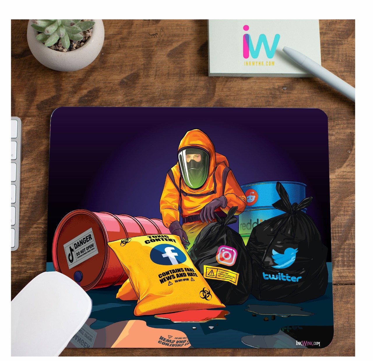 Social Media Waste Mouse Pad for Student