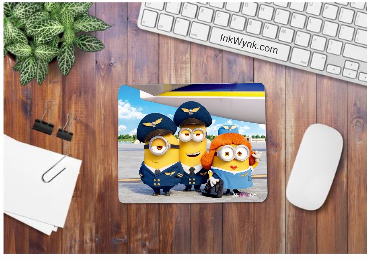 Yellow Pilot Minion Printed Mouse Pad for Students