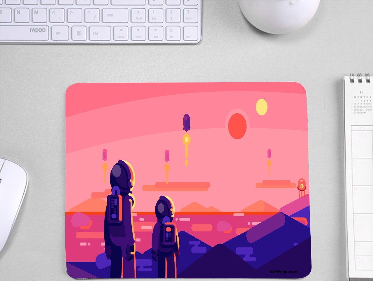 colorful astronaut Rubber Grip Mouse pad For Computer or laptop