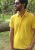 Yellow Plain Collar T-Shirt Half Sleeve For Men